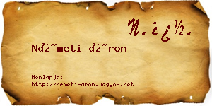 Németi Áron névjegykártya