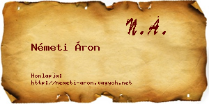 Németi Áron névjegykártya